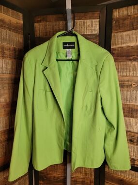 Sag Harbor Bright Lime Green Women's Blazer